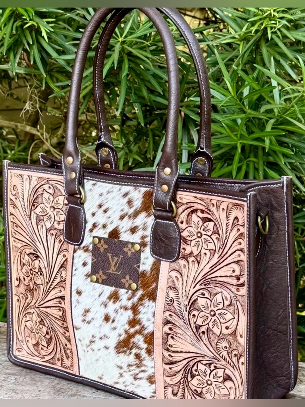 Upcycled LV Cowhide Leather Tote
Crossbody Bag Western - Picture 2 of 4